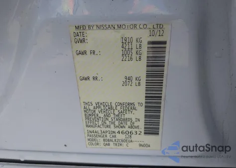 2013 Nissan Altima 2.5 S from USA, damaged, VIN 1N4AL3AP1DN460632